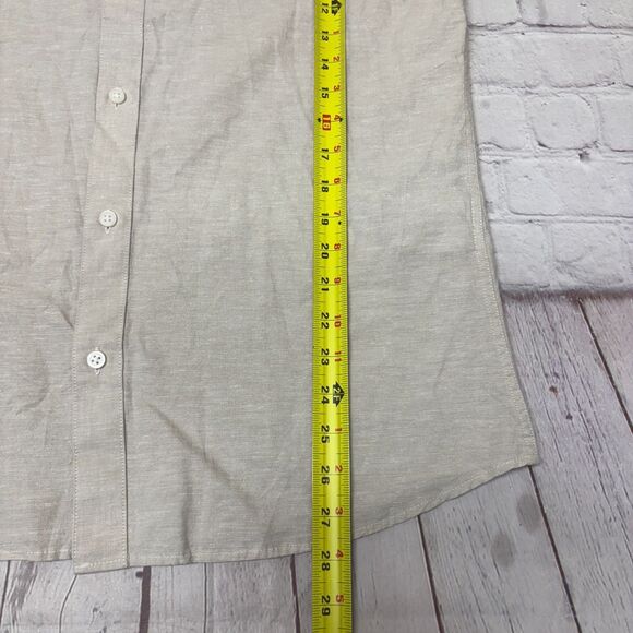 NWT Selected Homme Men Long Sleeve Button Shirt Size 16.5 Linen Blend D029 -15 - Picture 4 of 16